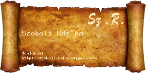 Szokoli Réka névjegykártya