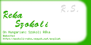 reka szokoli business card